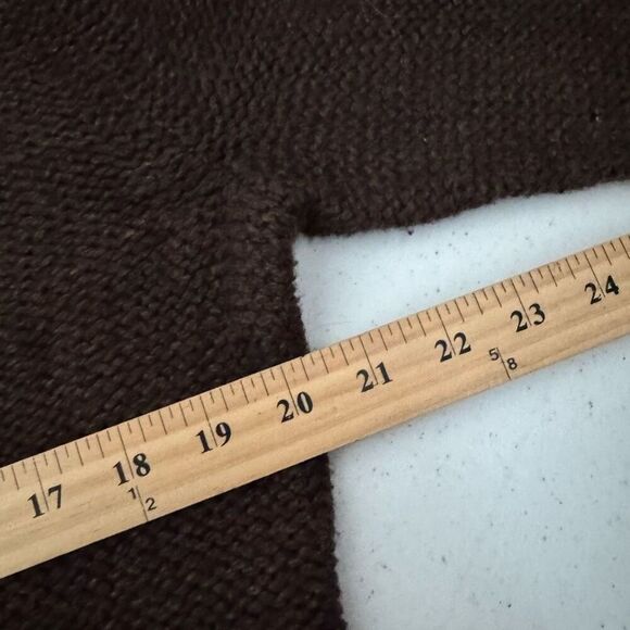 Columbia Women’s V-Neck Brown Sweater Size Large Cable Knit/Hand Knit Style - Picture 7 of 10